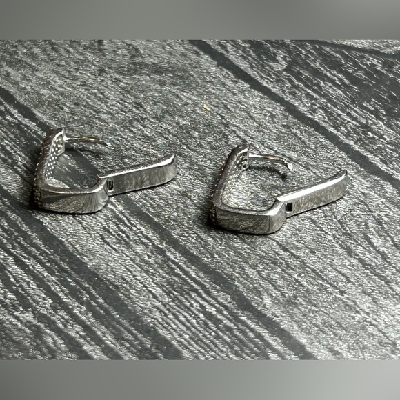 Elegant Stamped s925 Real Diamond Huggie Earrings - Picture 5 of 10